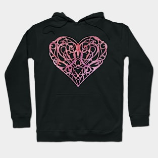 Elegant Original Hand Painted Heart Motif Hoodie
